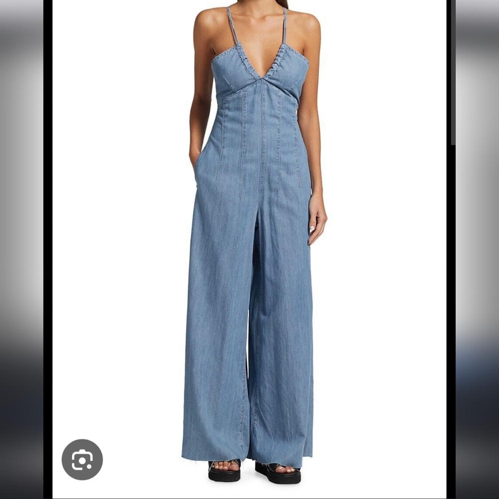 NWT Free People Soul Ties Denim Jumpsuit